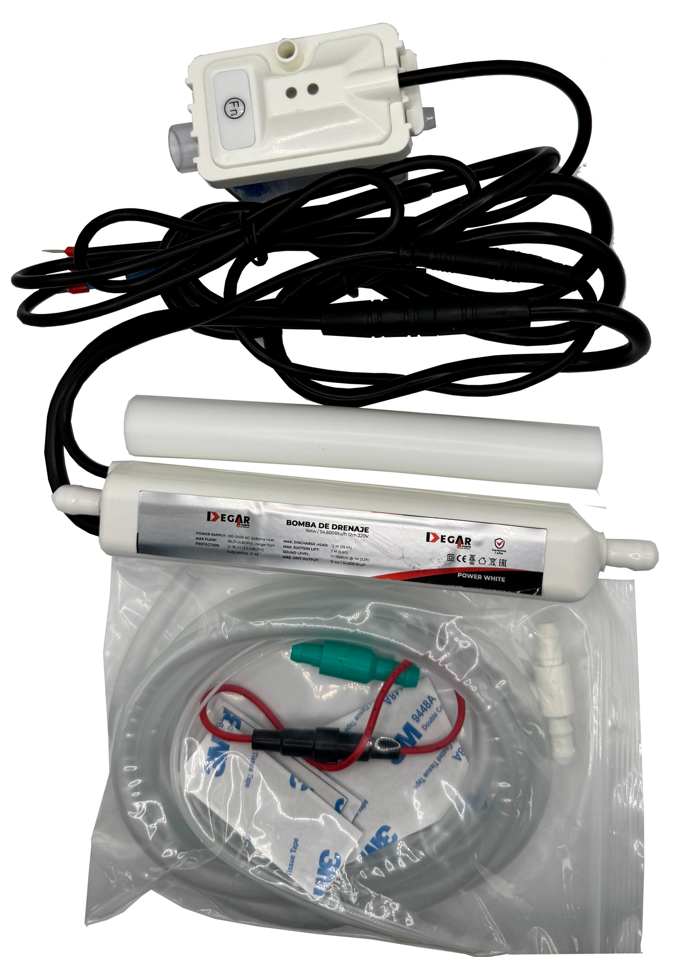 BOMBA DRENAJE 16kW / 54,600Btu/h 12m 220V-60HZ POWER WHITE DEGAR