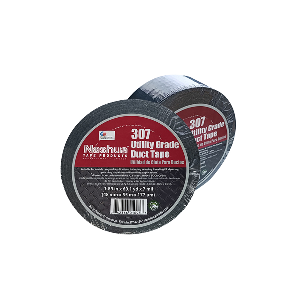 CINTA ADHESIVA DUCTO NEGRA 2" 48mm x 55m (60 yd) 307 NASHUA