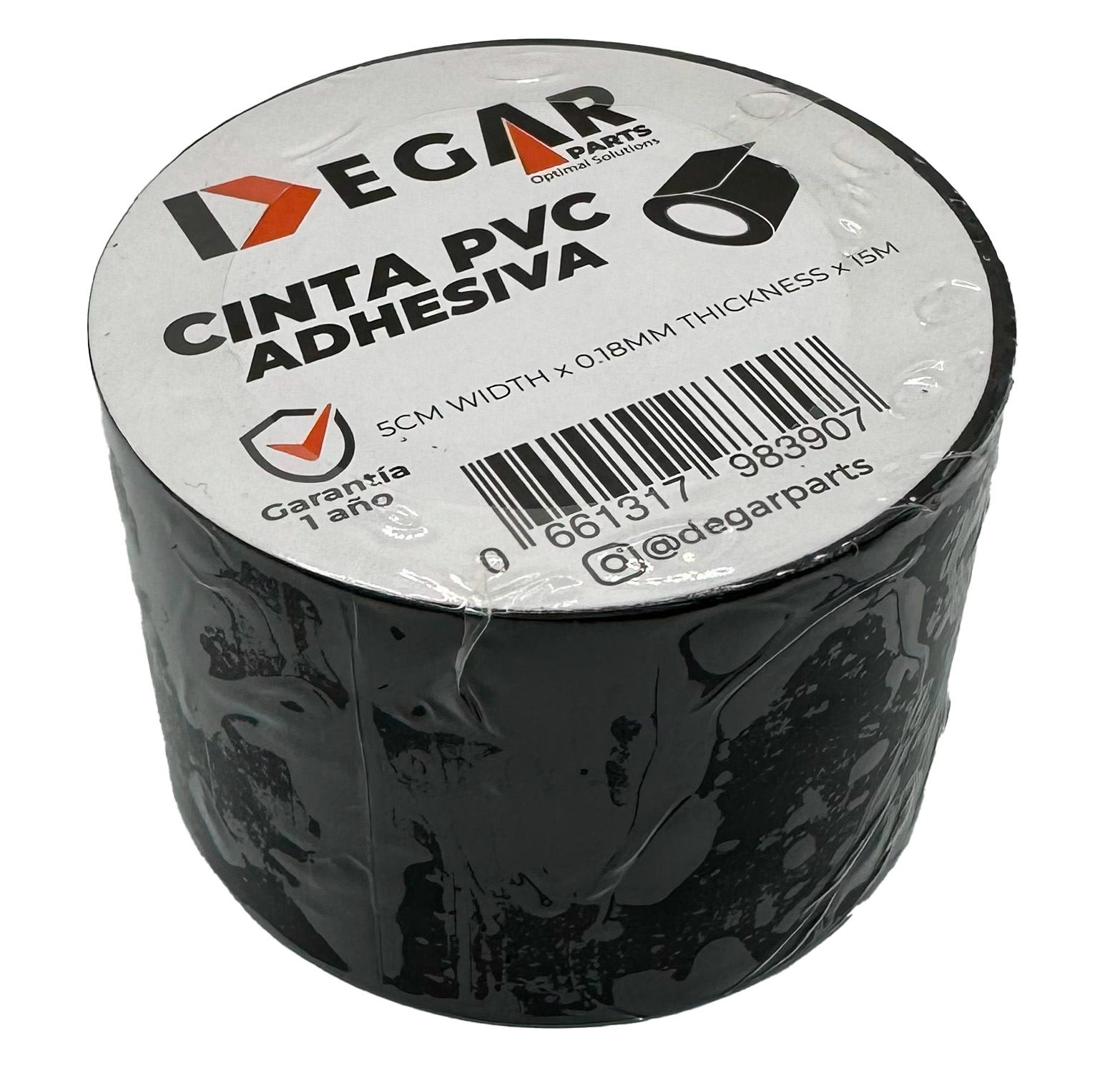 CINTA PVC ADHESIVA NEGRA -5cm WIDTH x 0.18mm THICKNESS x 15m) DEGAR