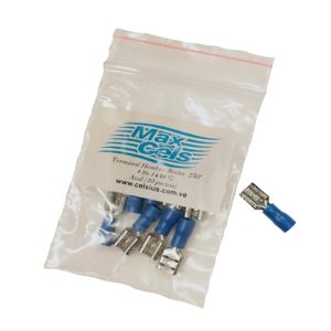 TERMINAL HEMBRA RECTA 250" (AZUL) 038 16-14AWG (BOLSITA 10 PZAS)